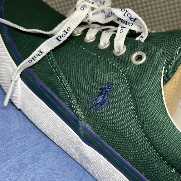Polo Ralph Lauren Men’s Thorton 01087 Laceup Canvas Shoes Green Size 10D New - Picture 9 of 16